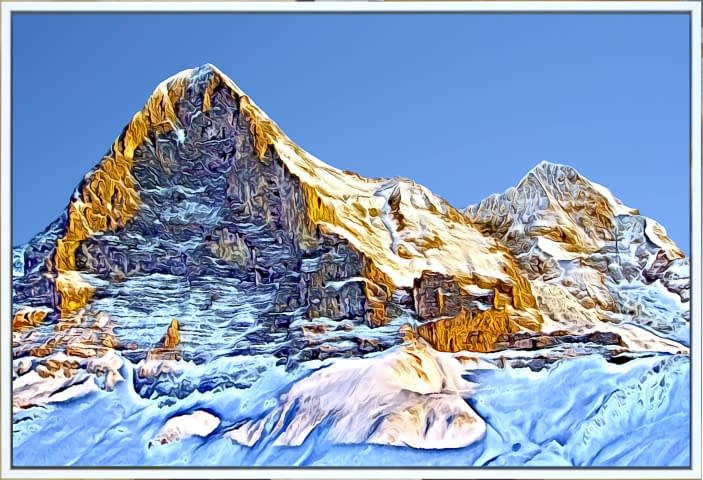 Image 4 of the artwork "Eiger / Eigernordwand und Mönch" by Joe Amberg on art24