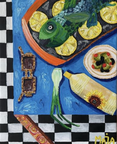 Bild 1 des Kunstwerks "The green fish" von Maja auf art24