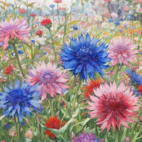 Image 1 of the artwork "Cornflowers 15" by NEUROPILA on art24