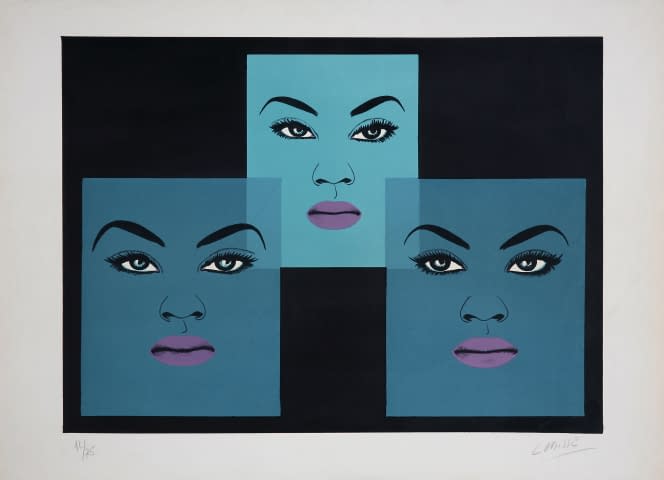 Image 1 de l'œuvre "Les Trois Visages Bleu (12/75)" par Félix Labisse sur art24