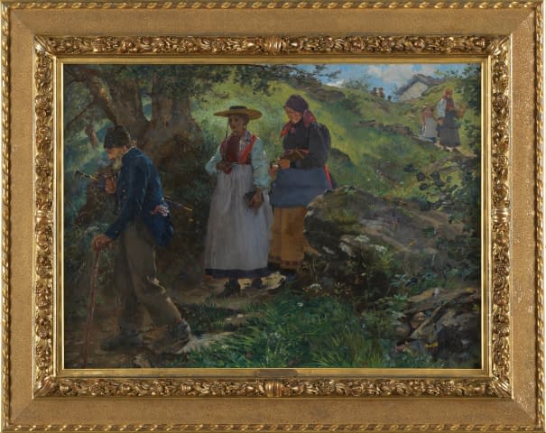 Bild 1 des Kunstwerks "Sommerlicher Kirchgang in den Bergen" von Ernst Breitenstein auf art24