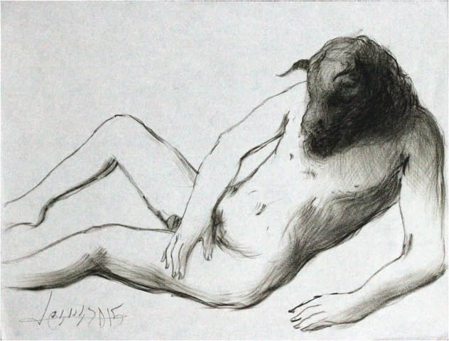 Image 1 of the artwork "Posierender männlicher Akt mit Stierkopf" by Jesús Nodarse Valdés on art24