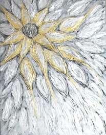 Sonnenblume in Silber