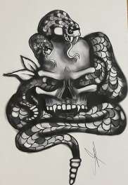 Snake with skull